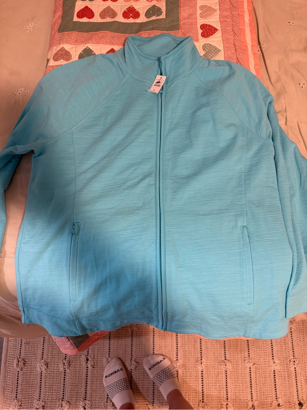 Talbots Light Blue Full-Zip Bomber Jacket